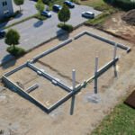 Die Grundmauern der neuen Werkstatt.